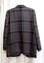 Load image into Gallery viewer, Sag Harbor - Wool Blend Purple Plaid Blazer Jacket - Size S