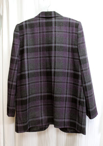Sag Harbor - Wool Blend Purple Plaid Blazer Jacket - Size S