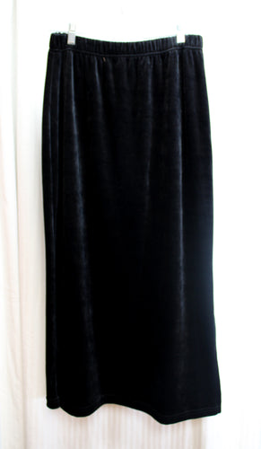 Vintage - Clio - Black Velour Pull-On Skirt - Size M