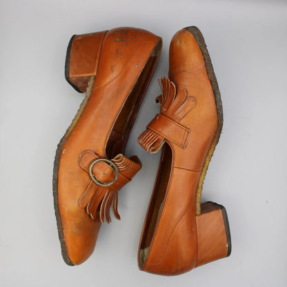 Amalfi by Rangoni - Vintage - Tan Leather Platform Loafers