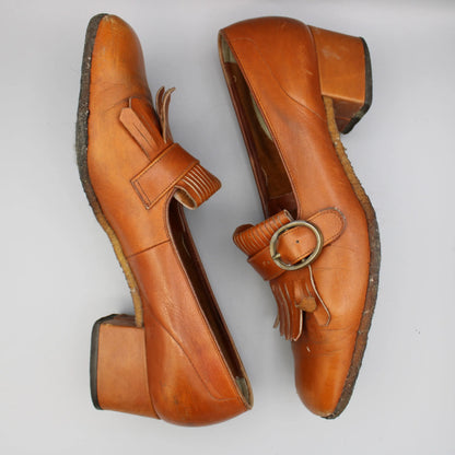 Amalfi by Rangoni - Vintage - Tan Leather Platform Loafers