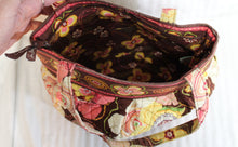 Load image into Gallery viewer, Vera Bradley - &quot;Buttercup&quot; Brown, Yellow &amp; Pink Floral Quilted Bag