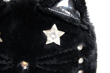 Load image into Gallery viewer, Betsey Johnson - Black Plush Cat Backpack w/ Rhinestones (See Note)