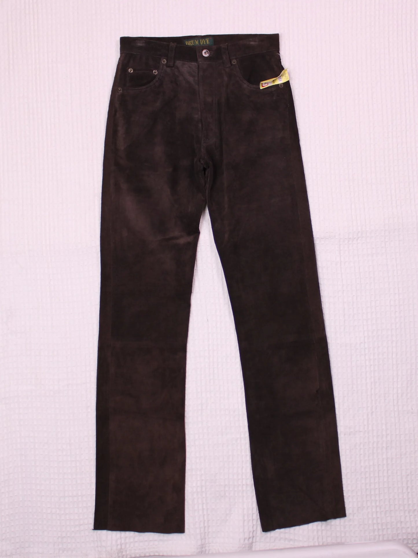 Drum Rye - Vintage - Dark Brown Suede Leather Jeans - Size 29