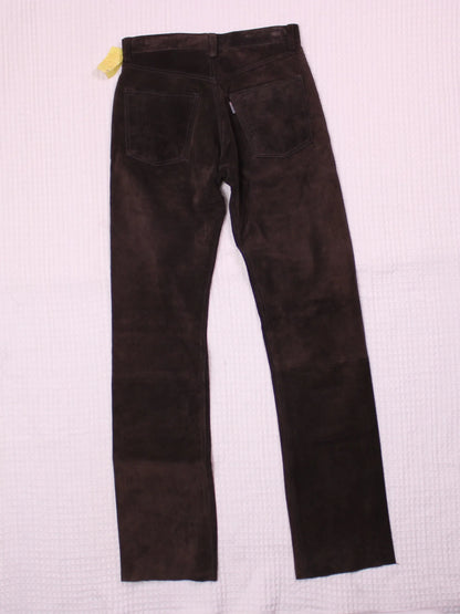 Drum Rye - Vintage - Dark Brown Suede Leather Jeans - Size 29