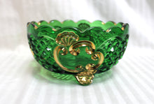 Load image into Gallery viewer, Emerald Green &amp; Metallic Gold, Riverside Glass Croesus Bowl