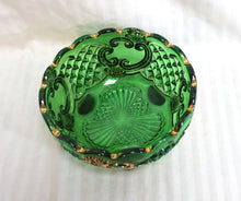 Load image into Gallery viewer, Emerald Green &amp; Metallic Gold, Riverside Glass Croesus Bowl