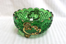 Load image into Gallery viewer, Emerald Green &amp; Metallic Gold, Riverside Glass Croesus Bowl