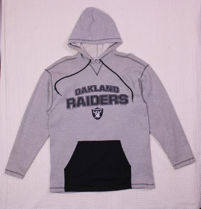 CSA - Vintage Y2K - Light Gray Oakland Raiders Hoodie - Size L