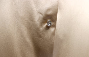 Vintage Dead Stock (Nordstrom Tags) - Victoria- 100% Silk Satin & Lace V-Neck, Long Sleeve Dress w/ Crystal Back Buttons - Size 14 (Vintage)