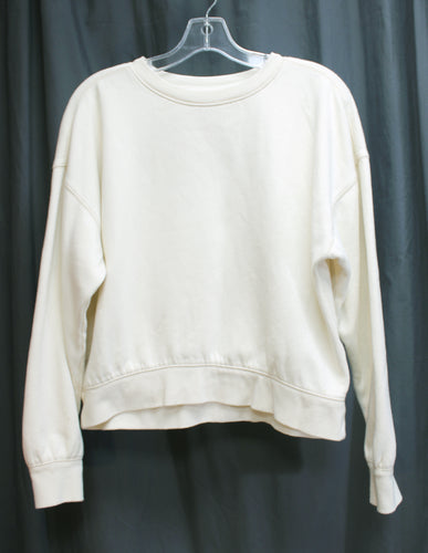 Universal Thread - Cream Cropped Crew Neck Pullover Sweatshirt - Size M