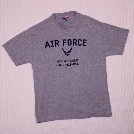 Murina - Vintage - Heather Gray Air Force Graphic T-Shirt - Size L