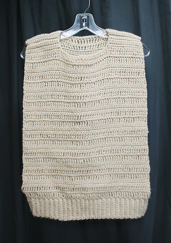 Handmade Open Side Beige Layering Vest - Size M (Approx, See Measurements)