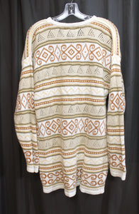 Casual Corner - Geometric Pattern, Tunic Length Oversized Sweater - Size M