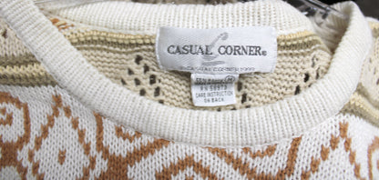 Casual Corner - Geometric Pattern, Tunic Length Oversized Sweater - Size M