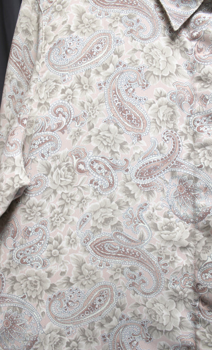 Alfred Dunner - Rose Beige Paisley & Floral Hidden Button Placket Shirt - Size 12