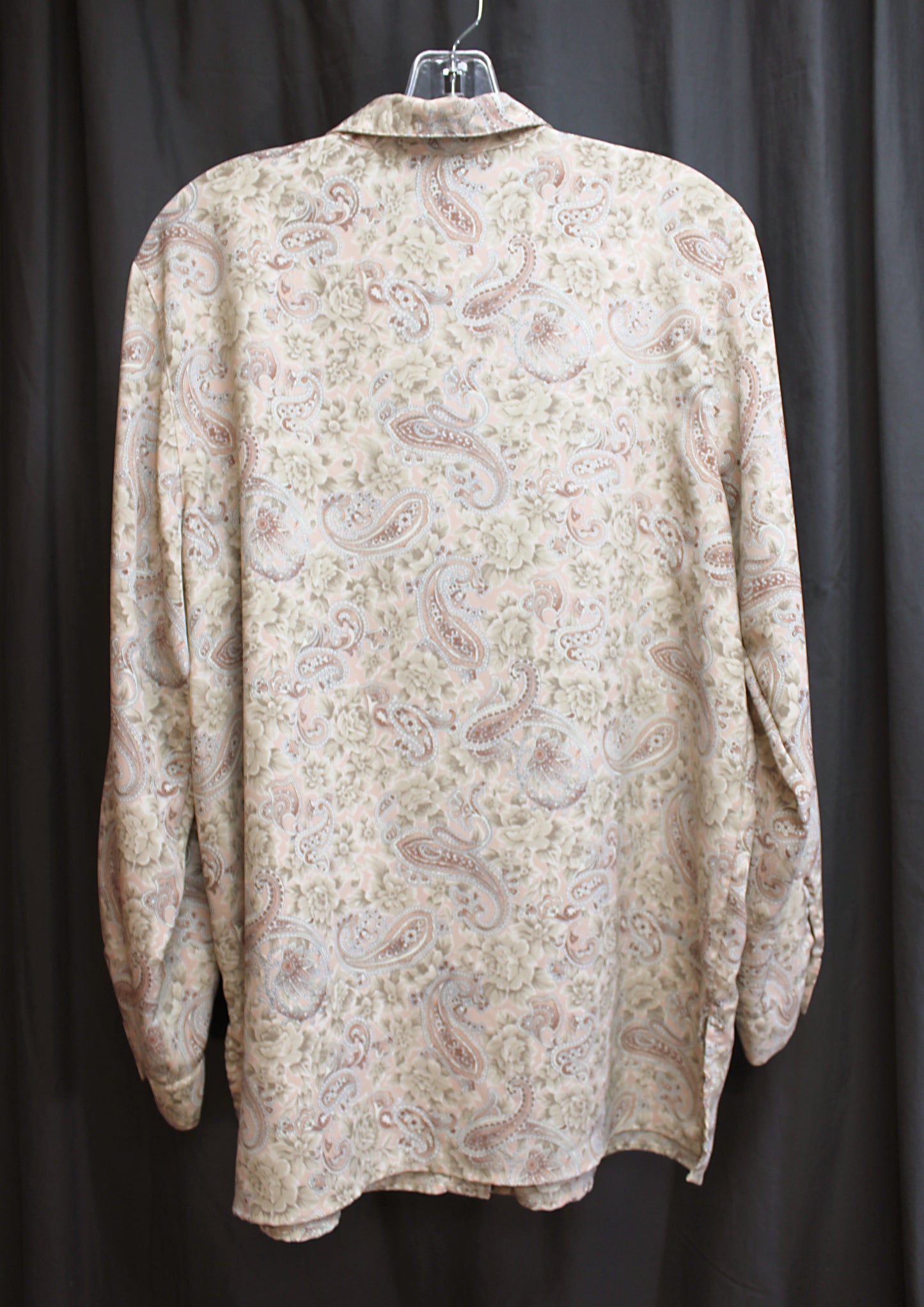 Alfred Dunner - Rose Beige Paisley & Floral Hidden Button Placket Shirt - Size 12