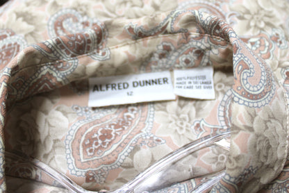 Alfred Dunner - Rose Beige Paisley & Floral Hidden Button Placket Shirt - Size 12