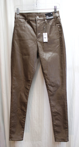 Express - Brown High Rise Skinny Stretch Faux Leather Pants - Size 6 Long (w/ Tags)