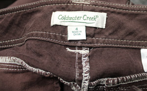 Coldwater Creek - Brown Cropped Utility Pants - Size 4