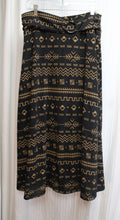 Load image into Gallery viewer, Robert Louis - Black &amp; Brown Southwest Print Pull on A-Line Maxi Skirt - Size L