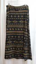 Load image into Gallery viewer, Robert Louis - Black &amp; Brown Southwest Print Pull on A-Line Maxi Skirt - Size L