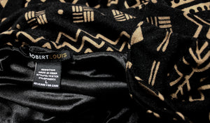 Robert Louis - Black & Brown Southwest Print Pull on A-Line Maxi Skirt - Size L