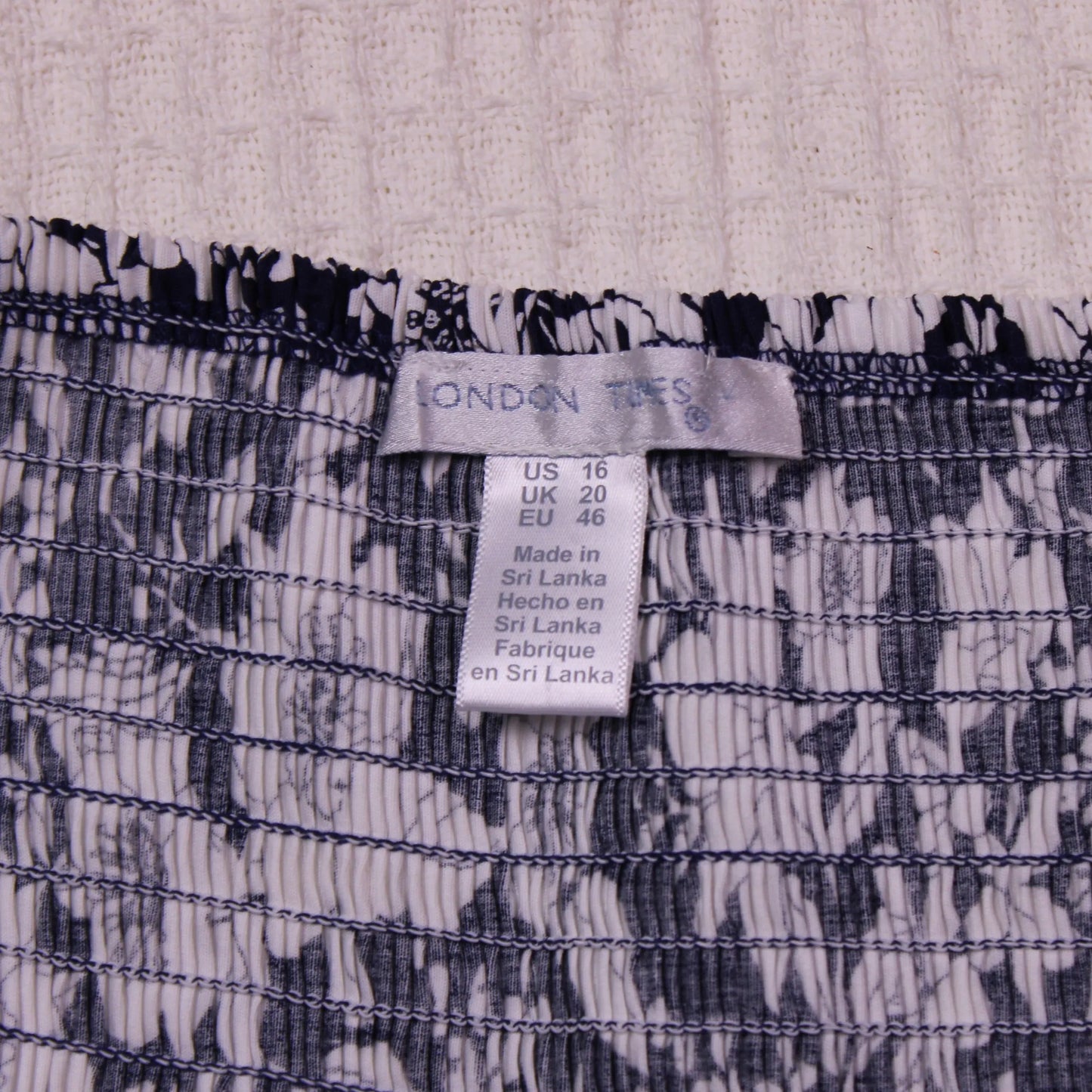 London Times - Smocked-Back Square-Neck Tiered Maxi Dress - Size 16