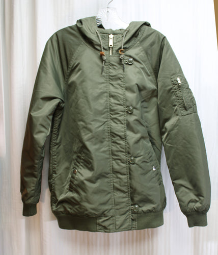 Men's - Obey no 89 - Army Green Hooded Flight/Bomber Jacket - Size S