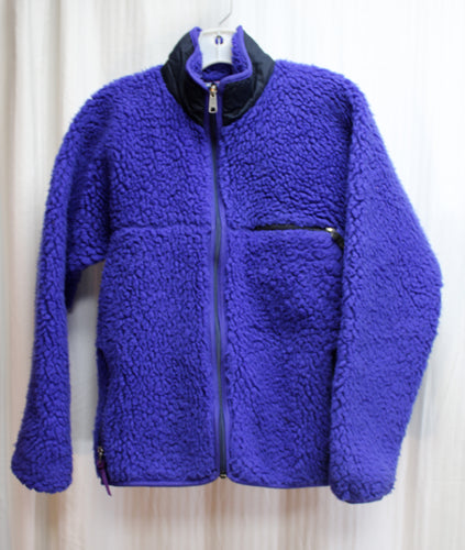 Vintage - Patagonia - Bright Indigo Deep Pile Sherpa Zip Up Jacket - Size S