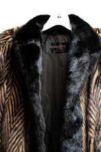Load image into Gallery viewer, Vintage - Herbert&#39;s Furs, San Francisco - Chevron Stripe Mink Fur Coat - See Measurements 19&quot; Chest (pit to pit)