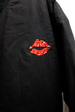Load image into Gallery viewer, Mickey &amp; Co. - Black w/ Applique &amp; Sequins Kisses Mickey Mouse Bomber Jacket - Size L
