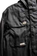 Load image into Gallery viewer, Men&#39;s - Burton - Hooded Charcoal  Pinstripe Snowboarding Coat - Size S