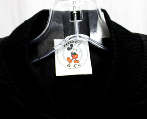 Mickey & Co. - Black w/ Applique & Sequins Kisses Mickey Mouse Bomber Jacket - Size L