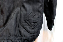 Load image into Gallery viewer, Men&#39;s - Burton - Hooded Charcoal  Pinstripe Snowboarding Coat - Size S