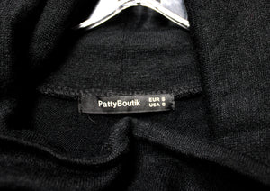 Patty Bautik - Black Cowl Neck, Long Sleeve Sweater Dress - Size S