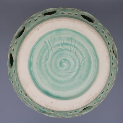 Handmade - Celadon Green Glaze Ceramic Candle Lantern