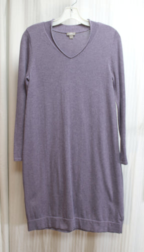 J. Jill - Purple Rounded V-Neck, Long Sleeve Sweater Dress - Size M