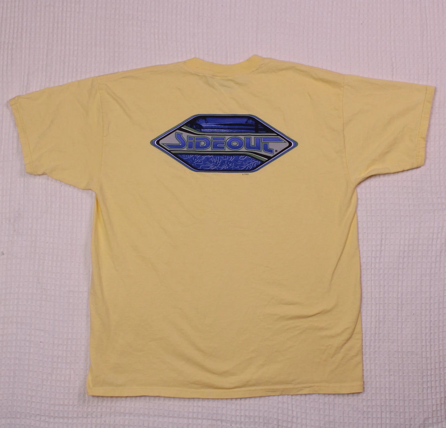 Sideout - Vintage Y2K - Yellow Graphic T-Shirt - Size XL