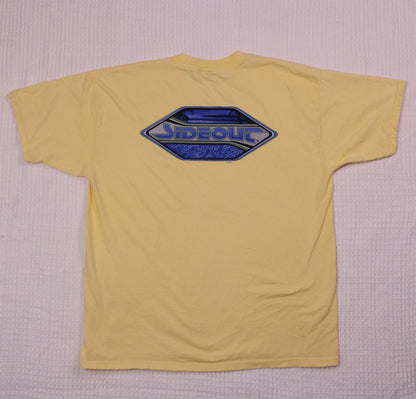 Sideout - Vintage Y2K - Yellow Graphic T-Shirt - Size XL