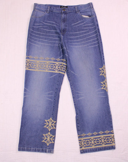 Sean John - Vintage Y2K- Embroidered Denim Jeans - Size 40