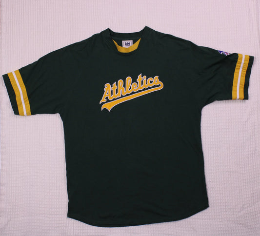 Lee Sport - Vintage - Green & Yellow Athletics T-Shirt - Size L