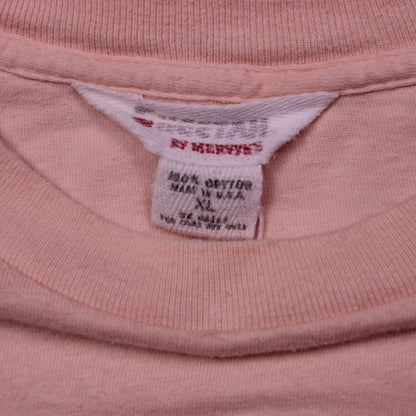 Mervyns - Vintage - Soft Pink Blank Pocket T-Shirt - Size XL