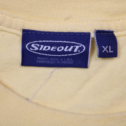 Sideout - Vintage Y2K - Yellow Graphic T-Shirt - Size XL