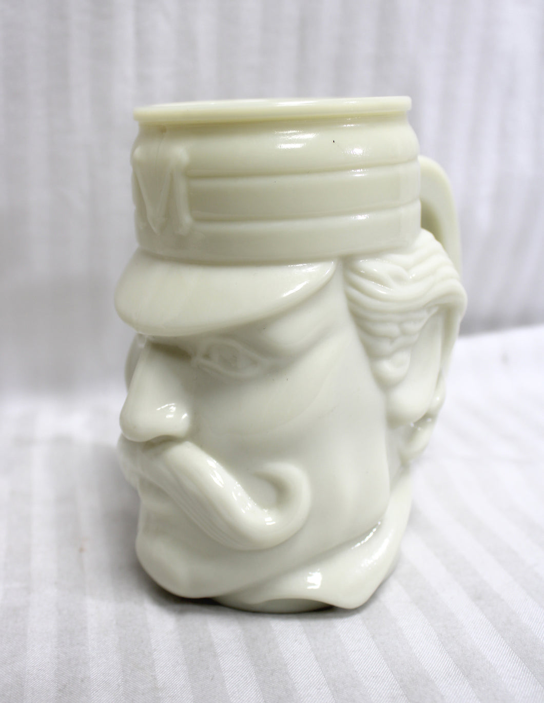 Vintage 1980's -AVON- Casey at the Bat Thayer Poem Custard Glass Mug