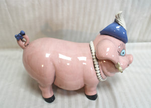 Decorative Ceramic Pig 11.5"x8"h