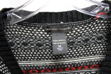 Load image into Gallery viewer, New York &amp; Co. - Black, red &amp; White V-Neck Pullover Fair Isle Sweater - Size M
