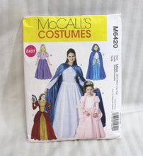 Load image into Gallery viewer, McCalls M6420 Costumes - Misses &amp; Kids Cape &amp; Princess Dress
