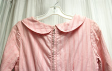 Load image into Gallery viewer, Vintage 1960&#39;s - Handmade Peter Pan Collar Pink Stripe Mazi Dress - See Measurements Approx JR XS