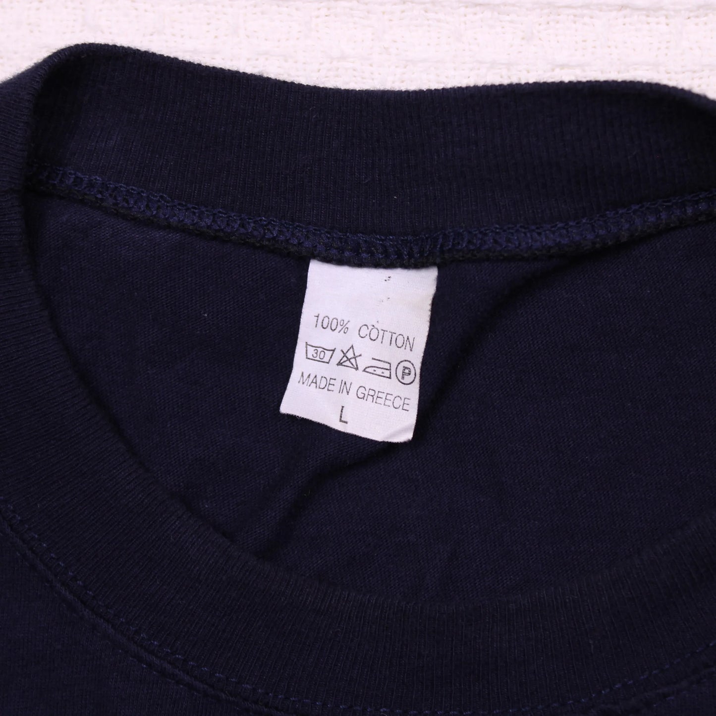 Parthenon - Navy & Gold Souvenir Embroidered T-Shirt - Size L